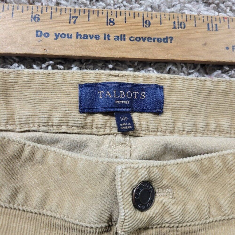 Talbots Corduroy Pants Womens 12P Beige Curvy Bootcut Casual - Picture 3 of 9